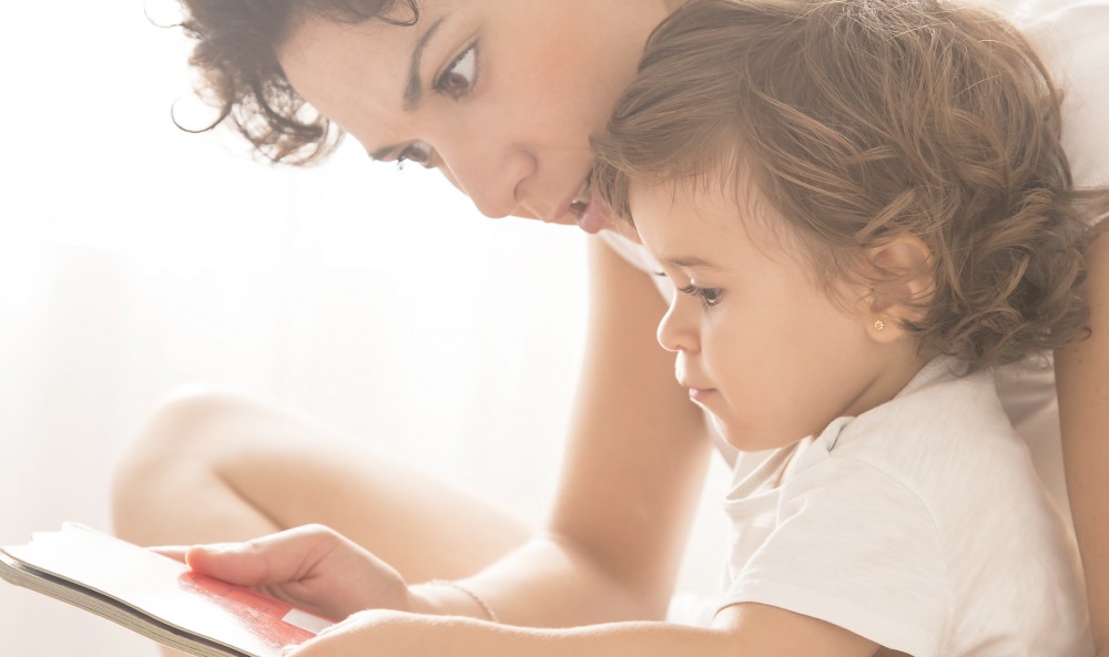Mother and child spending quality time at home with childcare support