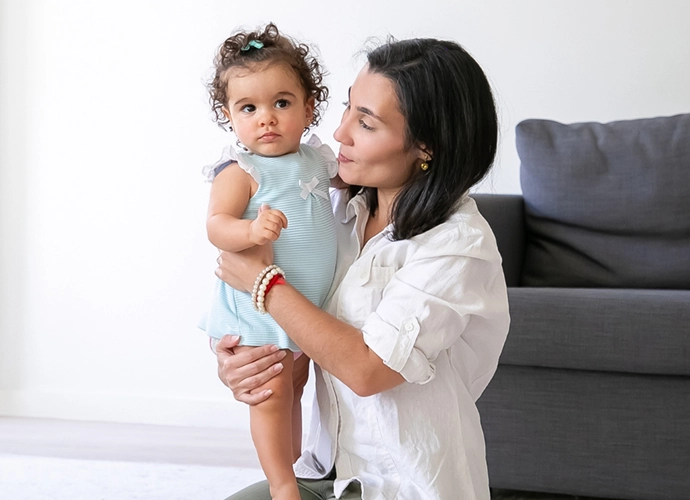 Professional nanny providing childcare support to a family