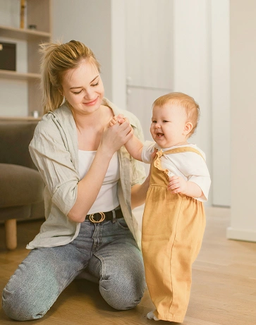 Nanny engaging children in creative play activities